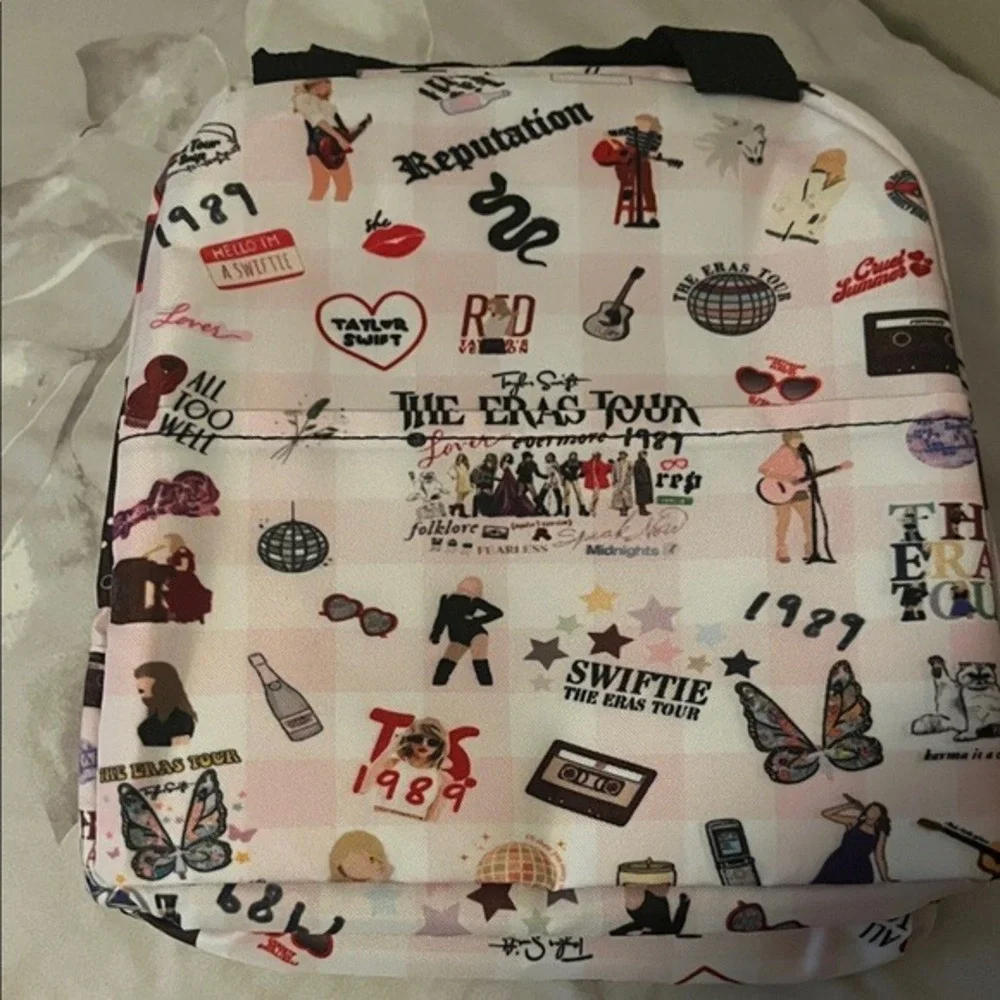 Frantofit Taylor Swift The‎ Eras Tour Insulated Lunch Bag Pink Gingham Swiftie